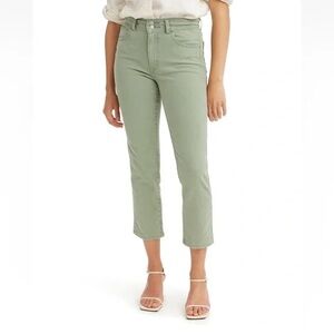 724 High Rise Straight Crop Green Jeans from Levi’s in Size 33